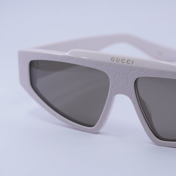 🕶️ New Gucci GG1591S 005 Sunglasses - Ivory Frame, Grey Lenses - Picture 4 of 10